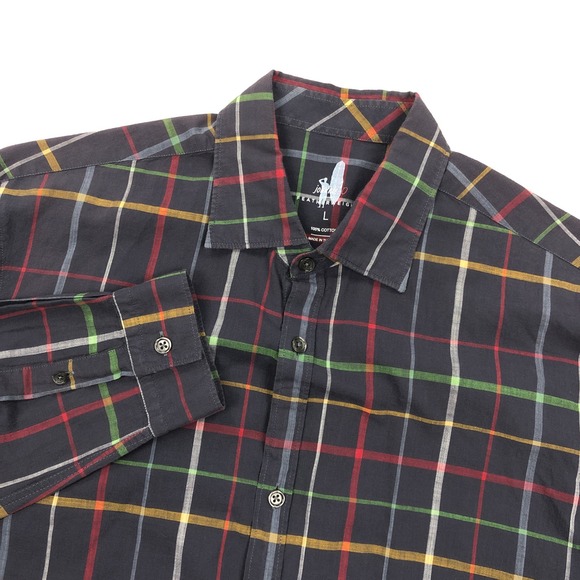 johnnie-O Other - Johnnie-O Featherweight Mens Large Charcoal Plaid Button Down Shirt JMWL7400